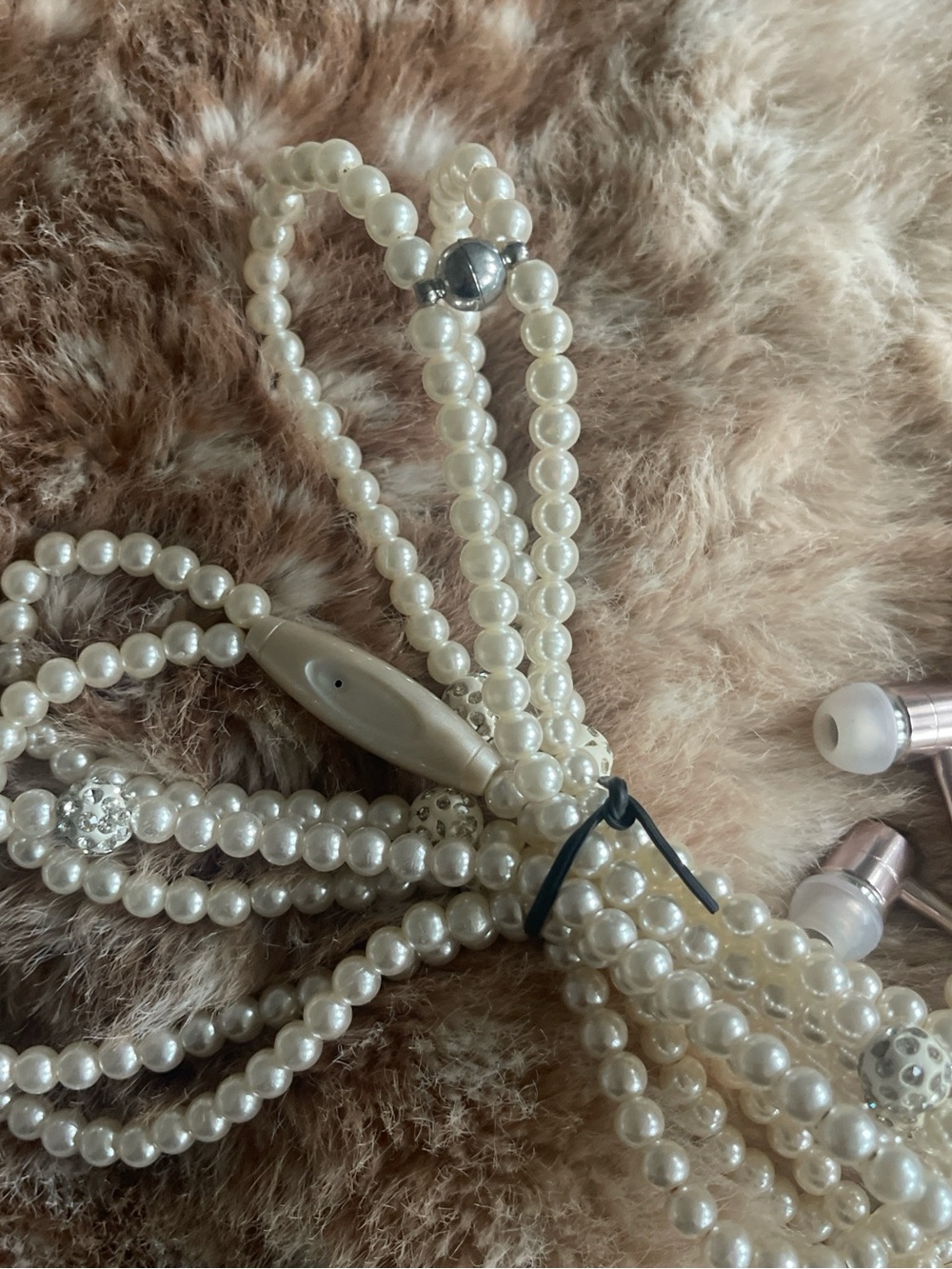 Multi-Strand Faux Pearl Earbuds - Ivory Pearls